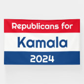 Republikeinen voor Kamala Harris 2024 Spandoek (Horizontaal)