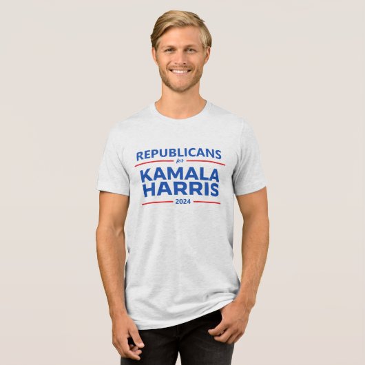 Republikeinen voor Kamala Harris 2024 Tri-Blend Shirt (Voorkant volledig)