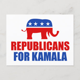 Republikeinen voor Kamala Harris Elephant Briefkaart