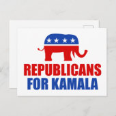 Republikeinen voor Kamala Harris Elephant Briefkaart (Voorkant / Achterkant)