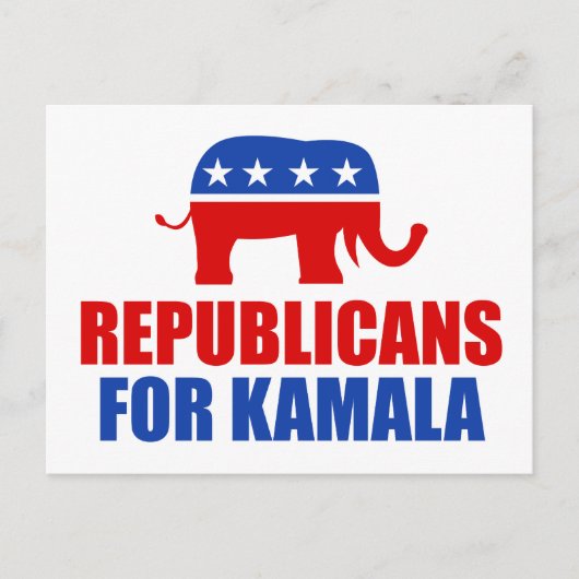 Republikeinen voor Kamala Harris Elephant Briefkaart (Voorkant)