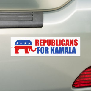 Republikeinen voor Kamala Harris Elephant Bumpersticker