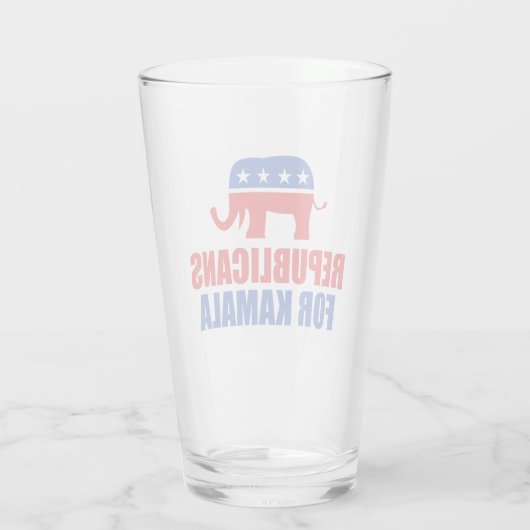 Republikeinen voor Kamala Harris Elephant Glas (Achterkant)
