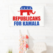 Republikeinen voor Kamala Harris Elephant Politica Spandoek (Insitu)