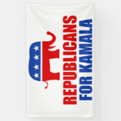 Republikeinen voor Kamala Harris Elephant Politica Spandoek (Verticaal)