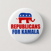 Republikeinen voor Kamala Harris Elephant Ronde Button 5,7 Cm (Voorkant)