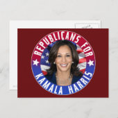 Republikeinen voor Kamala Harris President Foto 20 Briefkaart (Voorkant / Achterkant)