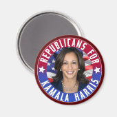 Republikeinen voor Kamala Harris President Foto 20 Magneet (Voorkant / Achterkant)