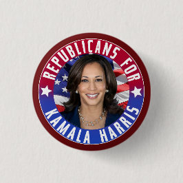 Republikeinen voor Kamala Harris President Foto 20 Ronde Button 3,2 Cm