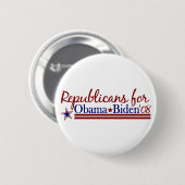 Republikeinen voor Obama Biden Ronde Button 5,7 Cm (Voorkant /achterkant)