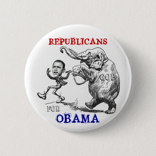 Republikeinen voor Obama-Button Ronde Button 5,7 Cm (Voorkant)