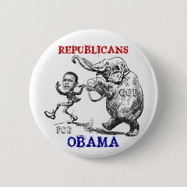 Republikeinen voor Obama-Button Ronde Button 5,7 Cm