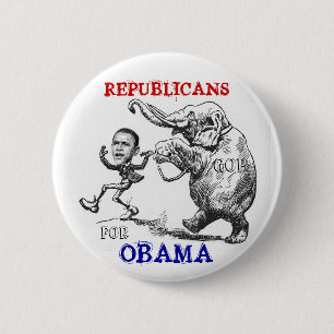 Republikeinen voor Obama-Button Ronde Button 5,7 Cm