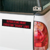 REPUBLIKEINEN WILLEN CHRISTELIJKE "SHARIA"-WETTEN BUMPERSTICKER (Op Truck)