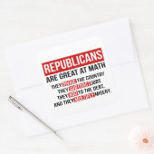 Republikeinen zijn goed in wiskunde vierkante sticker (Envelop)