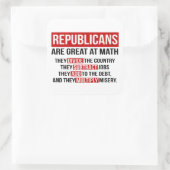 Republikeinen zijn goed in wiskunde vierkante sticker (Tas)