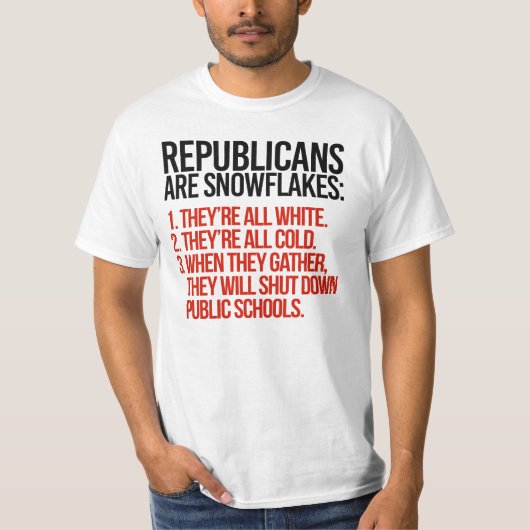 Republikeinen zijn sneeuwvlokken t-shirt (Voorkant)