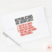 Republikeinen zijn sneeuwvlokken vierkante sticker (Envelop)