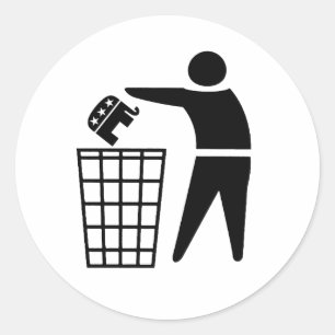 Republikeinen zijn vuilnis ronde sticker