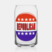 Republikeins Button Blikvorm Glas (Achterkant)