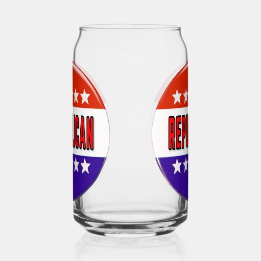 Republikeins Button Blikvorm Glas (Links)