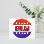 Republikeins Button Briefkaart (Staand voorkant)