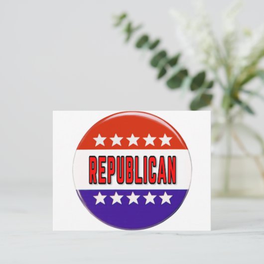 Republikeins Button Briefkaart (Staand voorkant)