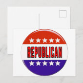 Republikeins Button Briefkaart (Voorkant / Achterkant)