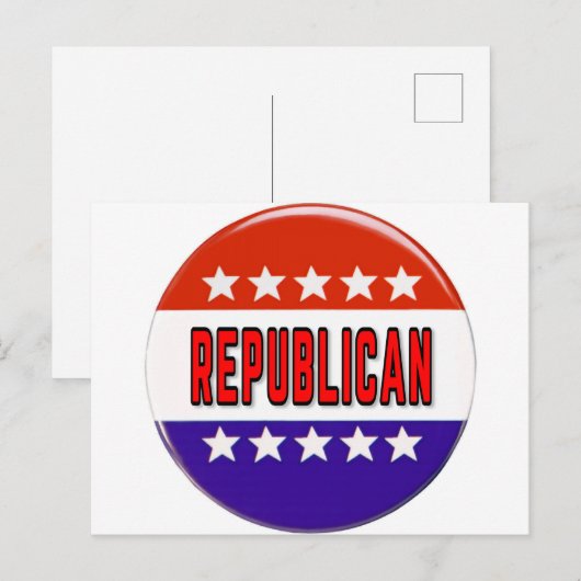 Republikeins Button Briefkaart (Voorkant / Achterkant)