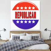 Republikeins Button Canvas Afdruk (Insitu (Slaapkamer))