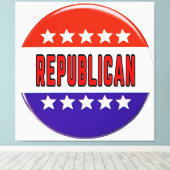Republikeins Button Canvas Afdruk (Insitu (Houten vloer))