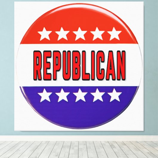 Republikeins Button Canvas Afdruk (Insitu (Houten vloer))