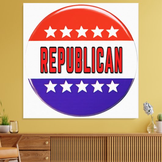 Republikeins Button Canvas Afdruk (Insitu (Woonkamer))