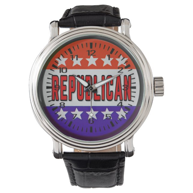 Republikeins Button Horloge (Voorkant)