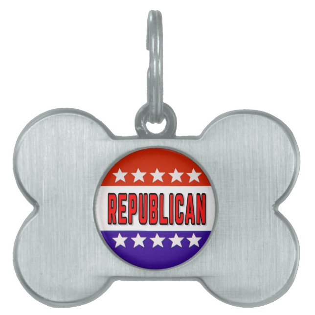 Republikeins Button Huisdieren Naamplaatje (voorkant)