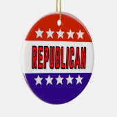 Republikeins Button Keramisch Ornament (Rechts)