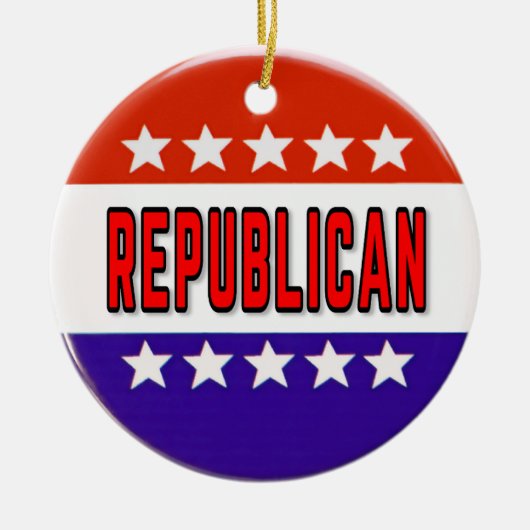 Republikeins Button Keramisch Ornament (Voorkant)