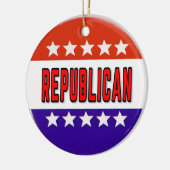 Republikeins Button Keramisch Ornament (Links)