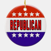 Republikeins Button Keramisch Ornament (Achterkant)