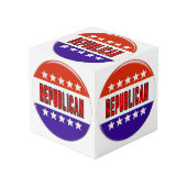 Republikeins Button Kubus (Voorkant hoekig)