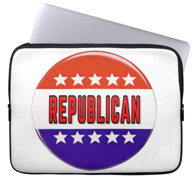 Republikeins Button Laptop Sleeve (Voorkant)