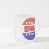 Republikeins Button Matglas Koffiemok (Voorkant rechts)