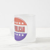 Republikeins Button Matglas Koffiemok (Voorkant links)