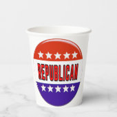Republikeins Button Papieren Bekers (Achterkant)