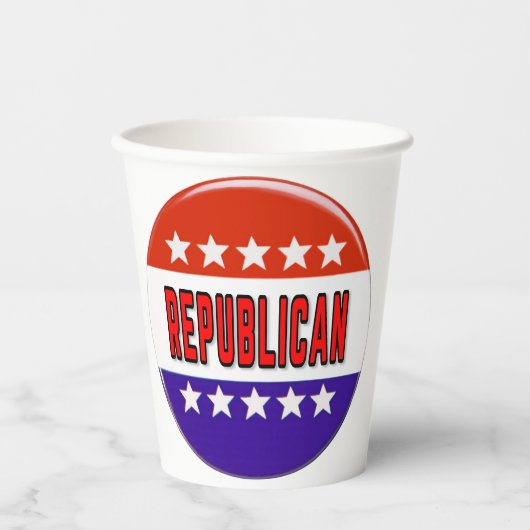 Republikeins Button Papieren Bekers (Voorkant)