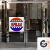 Republikeins Button Raamsticker (Kantoordeur)