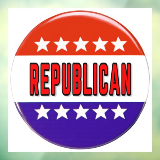 Republikeins Button Raamsticker (Vel 3)