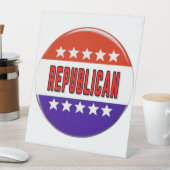 Republikeins Button Reclamebord Met Voetstuk (Insitu)