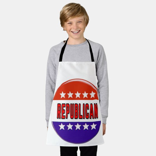 Republikeins Button Schort (Gedragen)
