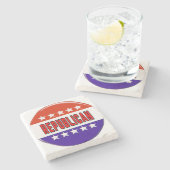 Republikeins Button Stenen Onderzetter (Zijkant)